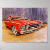Rood poster 69 Chevelle (Voorkant)