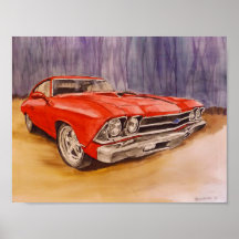 Rood poster 69 Chevelle