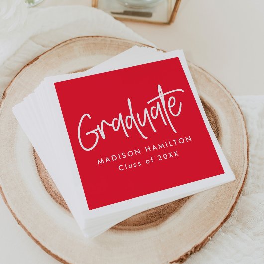 Rood | Preppy Script-Afstuderen Servet
