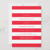 Rood | Preppy Script Foto Afstudeerfeest Kaart (Achterkant)