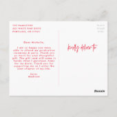 Rood | Preppy Script Photo Afstuderen Hartelijk da Briefkaart (Achterkant)