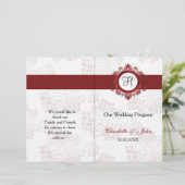 Rood programma gevouwen bruiloft (Staand voorkant)