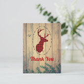 Rood Pset Rustic Dank je wel. Briefkaart (Staand voorkant)