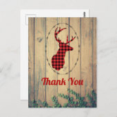 Rood Pset Rustic Dank je wel. Briefkaart (Voorkant / Achterkant)