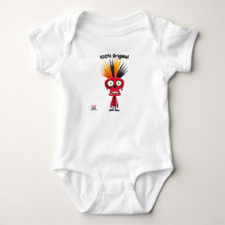 Rood Punk personage met Mohawk | Leuke unisex stij Romper