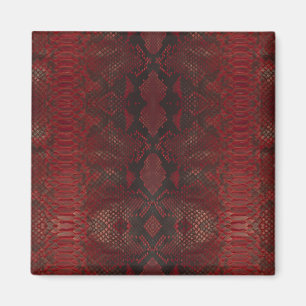 Rood Python Slangenleer patroon Magneet