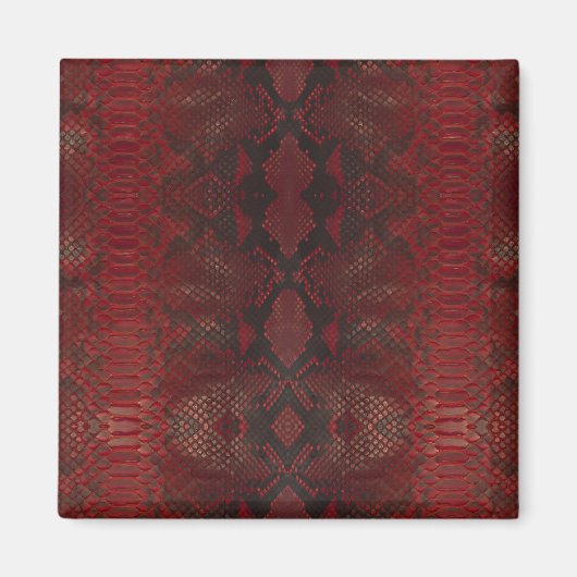 Rood Python Slangenleer patroon Magneet (Voorkant)