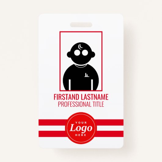 Rood QR gecodeerd V1 dienstpas Badge (Voorkant)