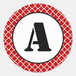 Rood Quatrefoil - Circle Sticker
