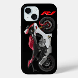 Rood R1 Sportsbike Motorfiets iPhone 15 Case