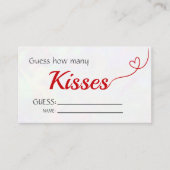 Rood "Raad eens hoeveel kussen" Vrijgezellenfeest Informatiekaartje (Voorkant)
