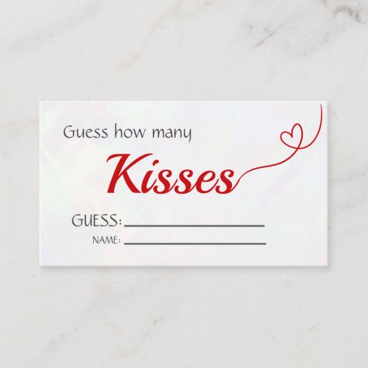 Rood "Raad eens hoeveel kussen" Vrijgezellenfeest Informatiekaartje (Voorkant)