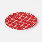 Rood raamvenster geruite rasterstrepen Patroonontw Papieren Bordje (Gekanteld)