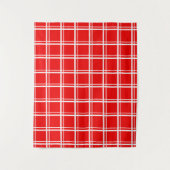 Rood raamvenster geruite rasterstrepen Patroonontw Wandkleed (Voorkant)