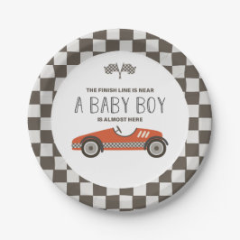  rood race auto Baby shower Papieren Bordje