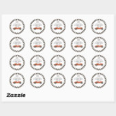  rood race auto Baby shower Ronde Sticker (Vel)