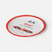  rood race auto jongen verjaardagsfeestje papieren bordje (Gekanteld)