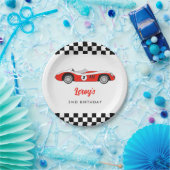 Rood  Race Car Boy 2e Verjaardagsfeestje Papieren Bordje (Feest)