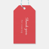 Rood  raceauto jarig cadeaulabel (Achterkant)