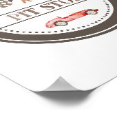 Rood raceautopitstopbord poster (Hoek)