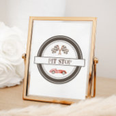 Rood raceautopitstopbord poster