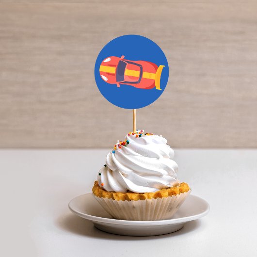 Rood Racing Auto Racetrack Baby Jongen Toewijding Ronde Sticker