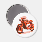 Rood  Racing Motorcycle Magneet (Voorkant / Achterkant)