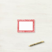 Rood Rand met schrijfbare afdrukken Post-it® Notes (Op bureau)