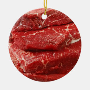 Rood rauw vlees keramisch ornament