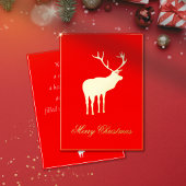 Rood rendier Elegant Goud Folie Feestdagenkaart