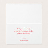 Rood rendier Elegant Vakantie Kaart (Binnenkant ongevouwen)