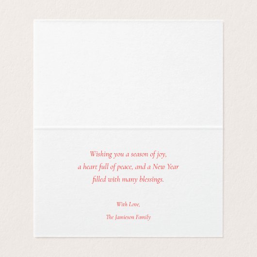 Rood rendier Elegant Vakantie Kaart (Binnenkant ongevouwen)