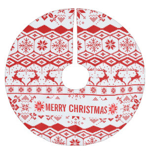 Rood rendier gebreid patroon kerstboom rok