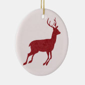 Rood rendier/hert Kerstmis/Yule Keramisch Ornament (Rechts)