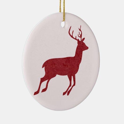 Rood rendier/hert Kerstmis/Yule Keramisch Ornament (Rechts)