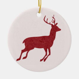 Rood rendier/hert Kerstmis/Yule Keramisch Ornament
