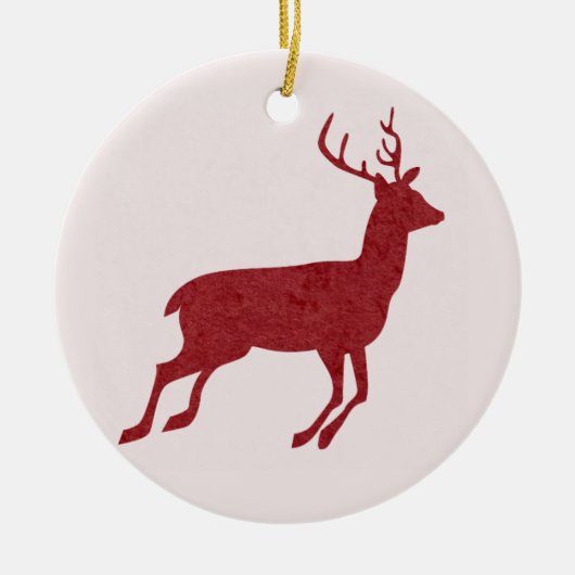 Rood rendier/hert Kerstmis/Yule Keramisch Ornament (Voorkant)