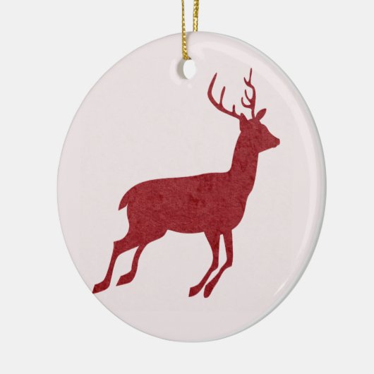 Rood rendier/hert Kerstmis/Yule Keramisch Ornament (Links)