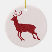 Rood rendier/hert Kerstmis/Yule Keramisch Ornament (Achterkant)