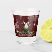 Rood rendier Kerstmis Shot glas (Voorkant)