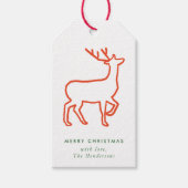 Rood Rendier Scandinavische Kerstcadeau Tags Cadeaulabel (Voorkant)