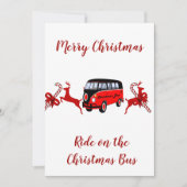 Rood rendier Snoep Stick kerstbus Kaart (Voorkant)