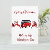 Rood rendier Snoep Stick kerstbus Kaart (Staand voorkant)