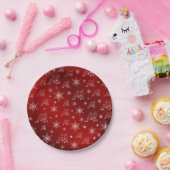 rood, rendier, ster, sterren, sneeuwvlok, kerst papieren bordje (Feest)