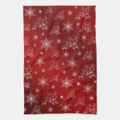 rood, rendier, ster, sterren, sneeuwvlok, kerst theedoek (Verticaal)