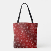rood, rendier, ster, sterren, sneeuwvlok, kerst tote bag (Achterkant)