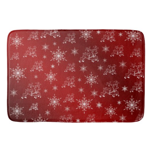 rood, rendier, ster, sterren, sneeuwvlok, kerstmis badmat (Voorkant)