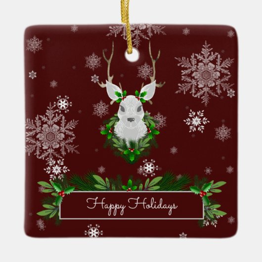 Rood rendierkeramisch Ornament (Voorkant)