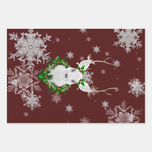 Rood rendierpapier inpakpapier vel (Voorkant 3)