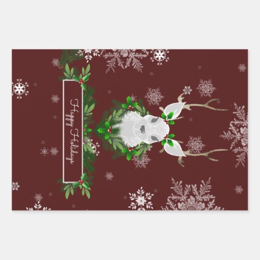 Rood rendierpapier inpakpapier vel (Voorkant 2)